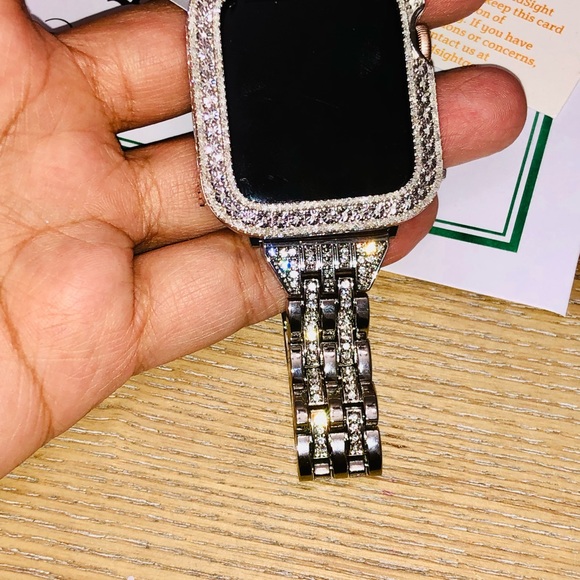 Real diamond Apple Watch bezel not CZ Not fake Custom made Sale FREE APPRAISAL - Picture 10 of 10